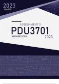 PDU3701 ASSIGNMENT 3 2023 ANSWERS AND GUIDELINES
