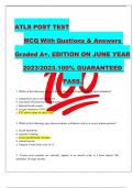 ATLS POST TEST MCQ With Qustions & Answers Graded A+. EDITION ON JUNE YEAR 2023/2023.100% GUARANTEED PASS.