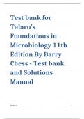 Test bank for  Talaro’s Foundations  in Microbiology 11th  Edition By Barry  Chess - Test bank  and Solutions  Manual