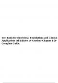 Test Bank for Nutritional Foundations and Clinical Applications 7th Edition by Grodner Chapter 1-20 Complete Guide.