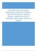 TEST BANK FOR SOCIAL MEDIA  MARKETING, A STRATEGIC APPROACH,  2ND EDITION MELISSA S. BARKER,  DONALD I. BARKER, NICHOLAS F.  BORMANN, DEBRA ZAHAY, MARY LOU  ROBERTS