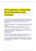 ATI Capstone Leadership Exam Questions and Answers