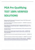 PGA Pre Qualifying TEST 100% VERIFIED  SOLUTIONS