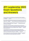 ATI Leadership 2023 Exam Questions and Answers