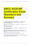 ANCC AGACNP Certification Exam Questions and Answers 