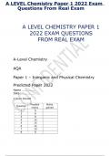 A LEVEL CHEMISTRY PAPER 1  2022 EXAM QUESTIONS FROM REAL EXAM