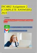 INC4802 Assignment 2 (COMPLETE ANSWERS) 2023