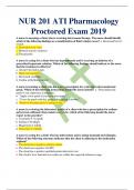 NUR 201 ATI Pharmacology  Proctored Exam 2019