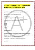 AZ 104 Complete Quiz Compilations Complete with Answers 2023-2024