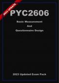 PYC2606 Updated Exam Pack (2024) Oct/Nov - Basic Measurement And Questionnaire Design [A+ Guaranteed]