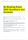 NJ Boating Exam 2020 Questions and Answers 