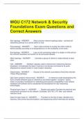 WGU C172 Network & Security Foundations Exam Questions and Correct Answers
