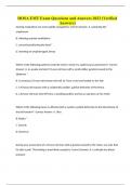 HOSA EMT Exam Questions and Answers 2023 (Verified Answers) Snoring respirations are most rapidly managed by -Correct Answer: A. suctioning the oropharynx B. initiating assisted ventilations C. correctly positioning the head * D. inserting an oropharnygea