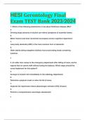 HESI Gerontology Final Exam TEST Bank 2023/2024