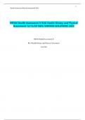 NR304 Health Assessment II RUA Health History and Physical  Assessment 12/13/20 100% VERIFIED SOLUTIONS 2023