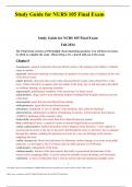 Study Guide for NURS 105 Final Exam