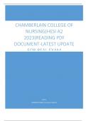 CHAMBERLAIN COLLEGE OF  NURSING(HESI A2  2023)READING PDF  DOCUMENT-LATEST UPDATE  FOR REAL EXAM