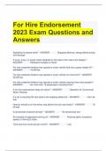 Bundle For For Hire Endorsement Exam Questions and Answers