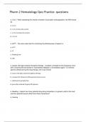 Pharm 2 Hematology Quiz Practice  questions