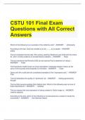 CSTU 101 Final Exam Questions with All Correct Answers 