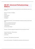 NR 507: Advanced Pathophysiology Midterm| Questions with 100 % correct Answers | Verified