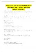 Week One Midterm 6541 Pediatrics Questions and Correct Answers Graded To Pass!!!