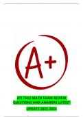 ATI TEAS MATH EXAM REVIEW QUESTIONS AND ANSWERS LATEST UPDATE 2023-2024