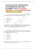 NCLEX-PN NEW GENERATION EXAM PREPARATION 2023  SUMMER –FALL ACCURATE GRADED A+ (GUARANTEED PASS