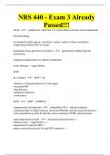 NRS 440 - Exam 3 Already Passed!!!