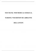 TEST BANK FOR MEDICAL SURGICAL NURSING 7TH EDITION BY ADRIANNE DILL LINTON 2023