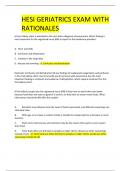 HESI GERIATRICS EXAM WITH RATIONALES