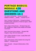 PORTAGE BIOD151 MODULE 4/30 QUESTIONS AND  ANSWERS (A+)