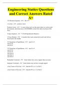 Engineering Statics Questions and Correct Answers Rated A+