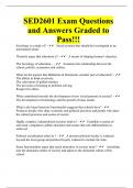 SED2601 Exam Questions and Answers Graded to Pass!!!