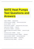 NATE Heat Pumps Test Questions and Answers