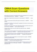 CMAA Exam Questions with Correct Answers 