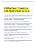 CMAA Exam Questions and Answers All Correct 