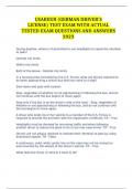 USAREUR (GERMAN DRIVER'S LICENSE) TEST EXAM WITH ACTUAL TESTED EXAM QUESTIONS AND ANSWERS 2023