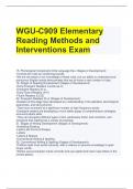 WGU-C909 Elementary Reading Methods and Interventions Exam 