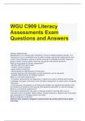 WGU C909 Literacy Assessments Exam Questions and Answers 