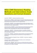Bundle For WGU C 909 Exam Questions with Correct Answers