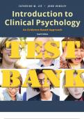 TEST BANK for Introduction to Clinical Psychology, 4th Edition by John Hunsley and Catherine Lee | All 15 Chapters  