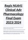 Regis NU641 Clinical Adv Pharmacology Final Exam 2023/2024