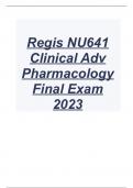 Regis NU641 Clinical Adv Pharmacology Final Exam 2023