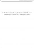 ATI RN Mental Health Nursing Study Guide WITH Questions Answers AND Rationale 100 Correct AND Verified