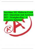 Nutrition 101 Midterm Exam 2023 | Questions and Answers 2023 | Straighterline | A Complete Solution