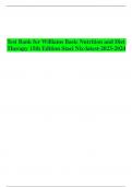 Test Bank for Williams Basic Nutrition and Diet Therapy 15th Edition Staci Nix-latest-2023-2024