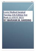 TEST BANK FOR LEWI'S MEDICAL SURGICAL NURSING 11TH EDITION BY MARIANN M. HARDING  