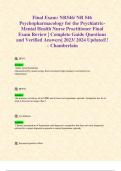 Final Exams: NR546/ NR 546 | BEST RATED FINAL EXAMS STUDY BUNDLE Psychopharmacology for the Psychiatric-Mental Health Nurse Practitioner Final Exam Review | Complete Guide Questions and Verified Answers| 2023/ 2024 Updated!! – Chamberlain