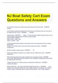 NJ Boat Safety Cert Exam Questions and Answers 